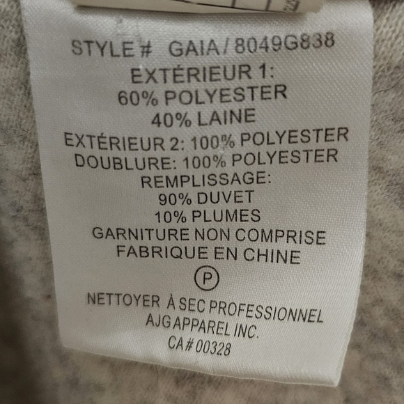 Sosken white wool fleece/down puffer wrap size S - Picture 4 of 12